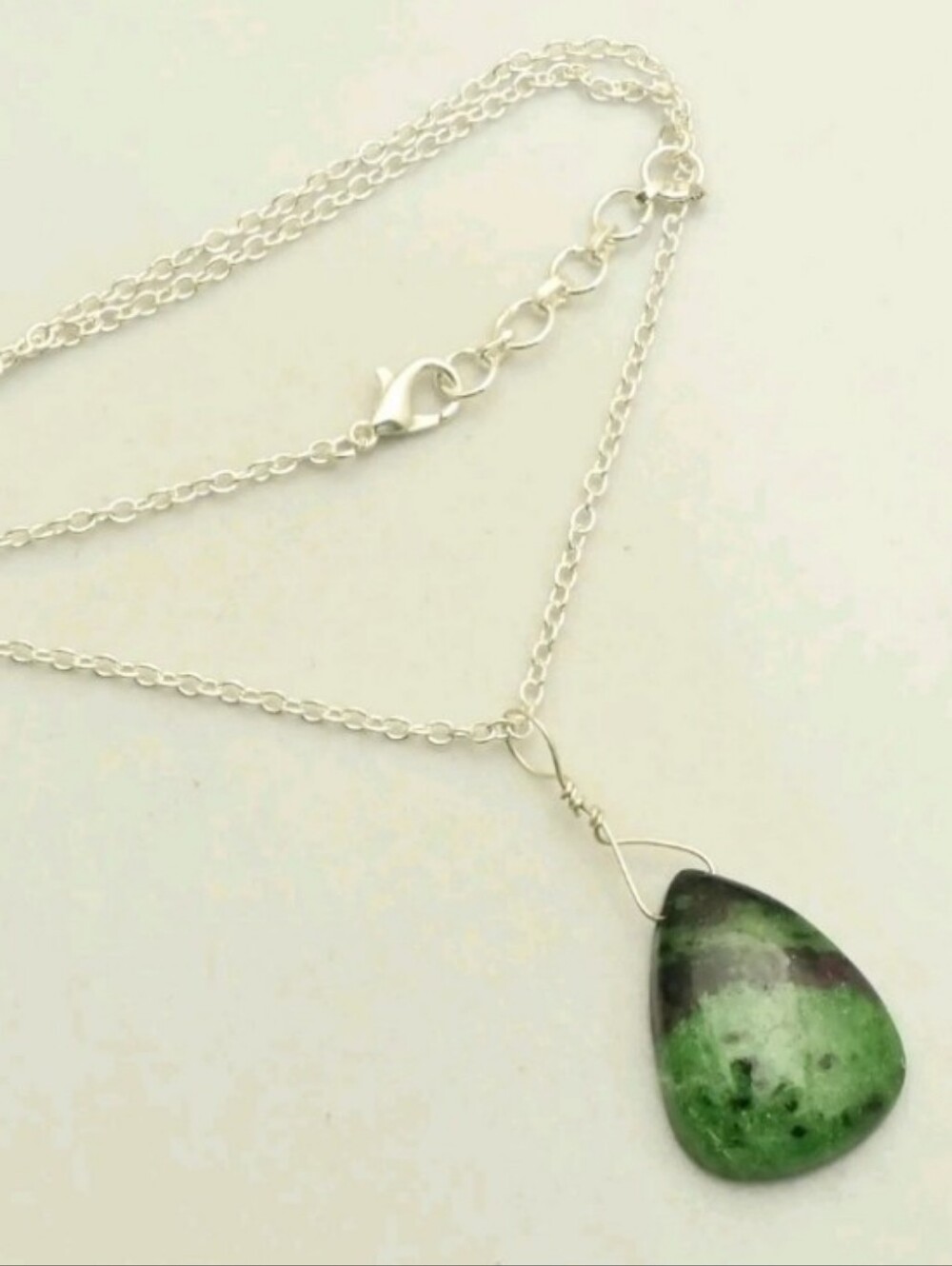 Ruby Zoisite Gemstone Jewelry 925 Sterling Silver Handmade Pendant Necklace